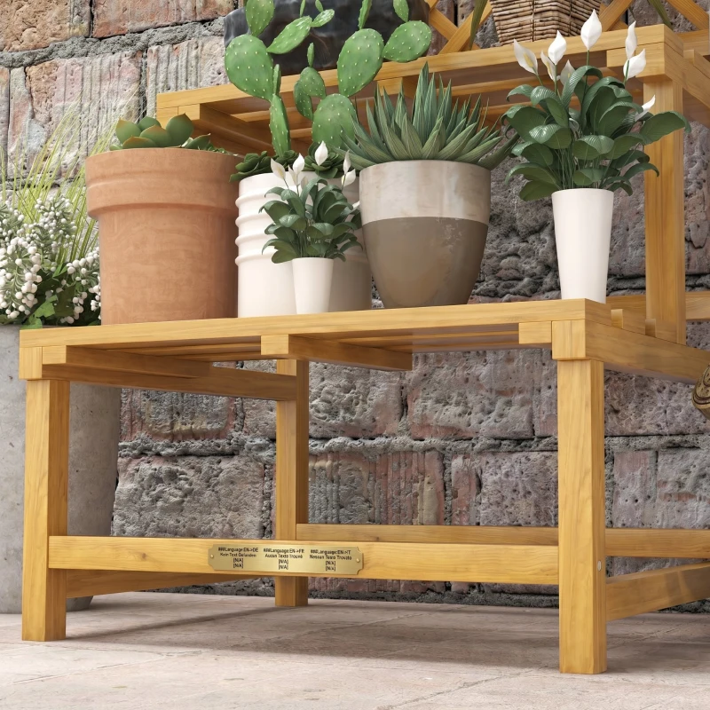 Outsunny Suport de plante din lemn cu spalier pentru plante