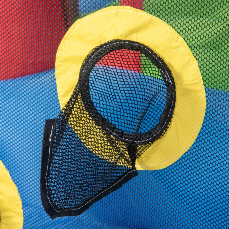 Outsunny Castillo Inflable Infantil con Tobogán Cama de Salto Piscina Muro de Escalada Inflador 390x300x197 cm Multicolor