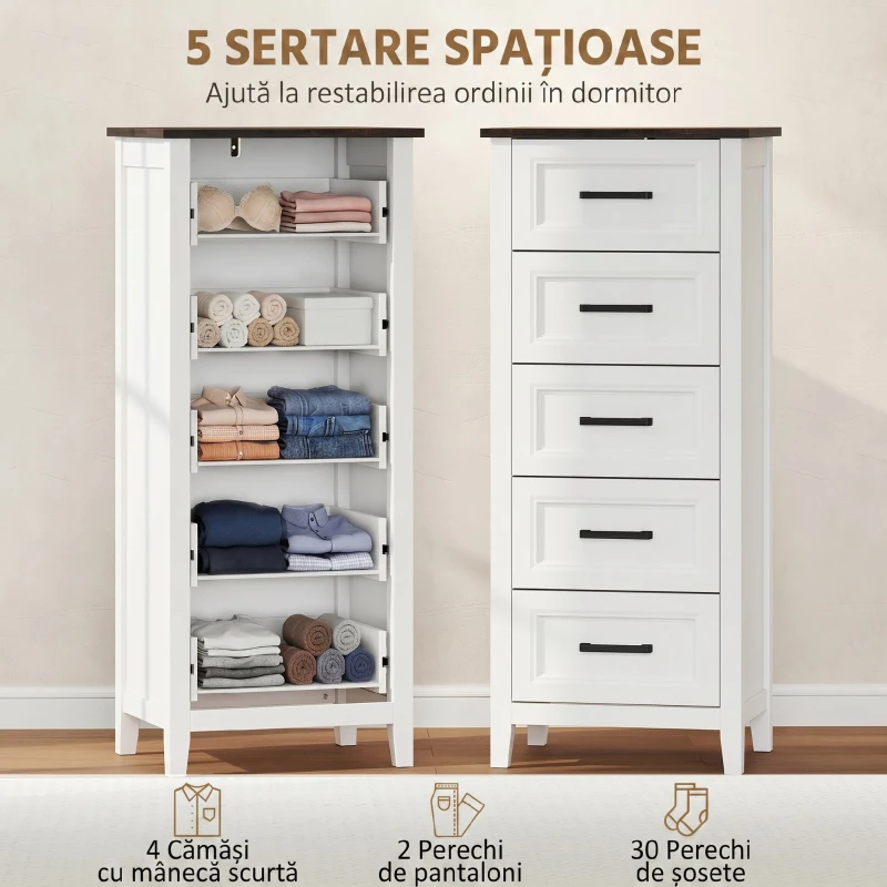HOMCOM comodă înaltă și îngustă