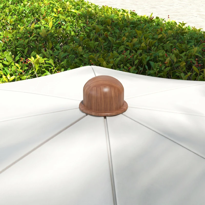 Outsunny - Umbrelă de plajă compactă, cu protecție UV40+ și husă de transport, gri deschis