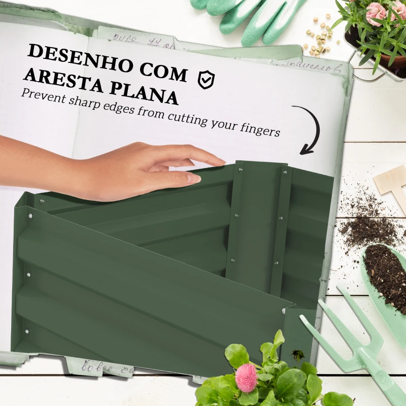 Outsunny Floreira Grande com Treliça e Base Aberta para Plantas Trepadoras 61x61x140 cm Verde