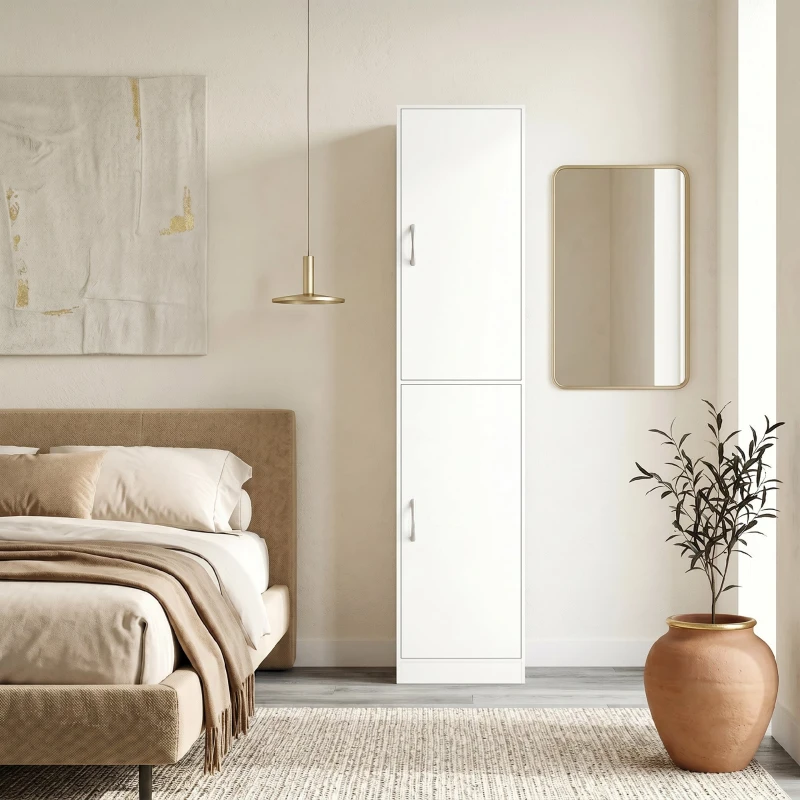 HOMCOM Bibliotecă Înaltă 180 cm, Raft Modern cu 5 Niveluri Reglabile, Mobilier Independent pentru Living, Dormitor, Birou, Alb