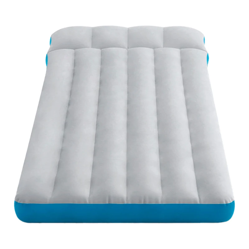 Colchoneta Hinchable para Camping 2 Capas Laminadas, 72x189x15 Cm, Blanco y Azul