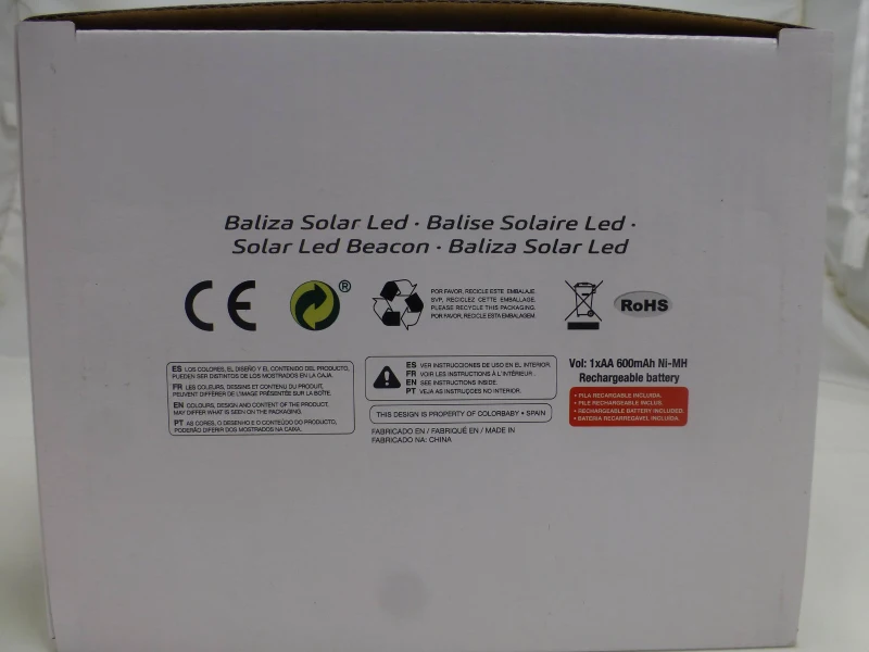 Pack 2 Focos Solares LED Luz Cálida con Estaca, 13x13x55 Cm, Negro
