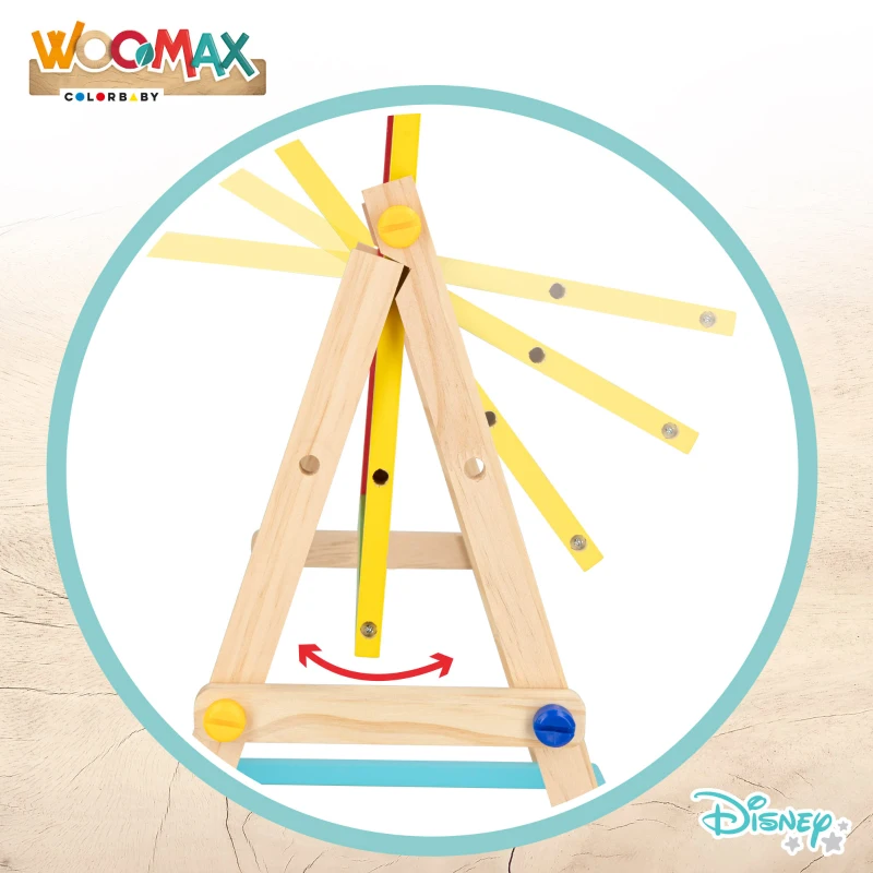 Pizarra Infantil Disney 2 en 1 de Madera, 37,5x65x5 Cm, Multicolor