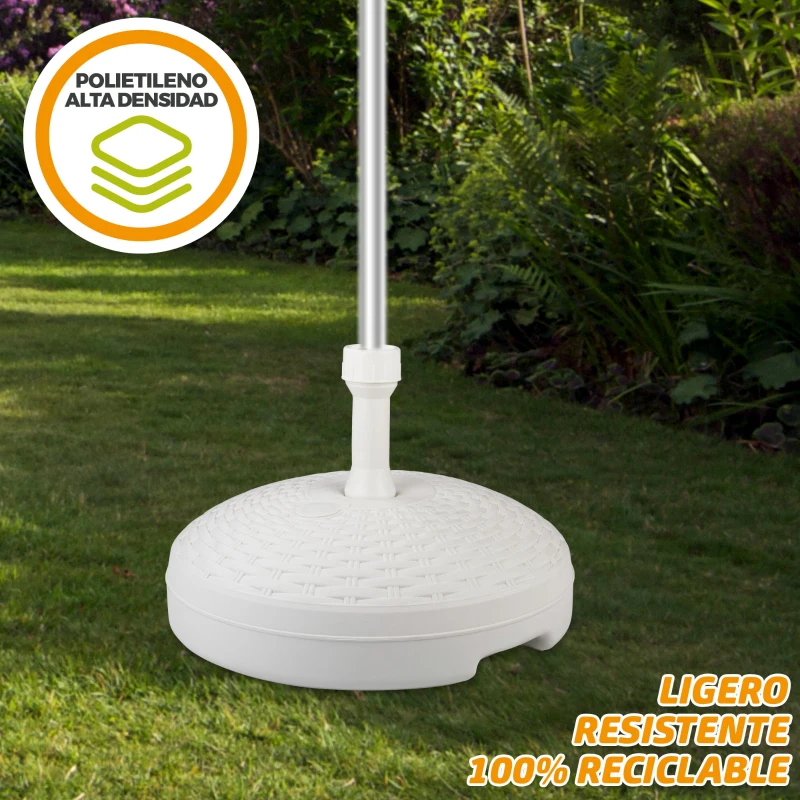 Base para Sombrilla Circular Ajustable 19-33 Mm, 45x45x30 Cm, Blanco