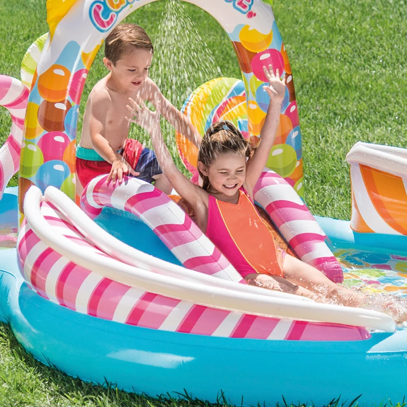 Centro de Juegos Hinchable Intex, 2 Piscinas y Tobogán, 295x191x130 Cm, Multicolor