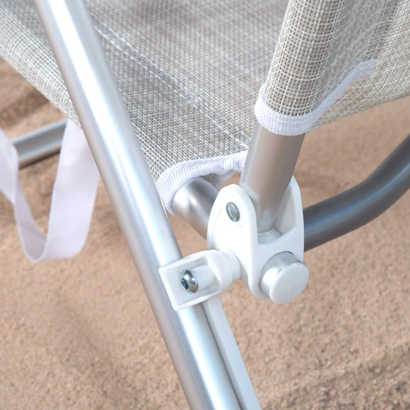 Silla Plegable Multiposición con Cojín, 48x46x84 Cm, Beige