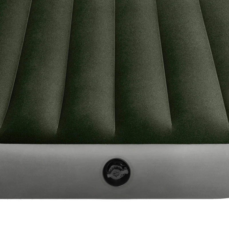 Colchón Hinchable 1 Plaza con Bomba de Pie Fiber-Tech, 99x191x25 Cm, Gris