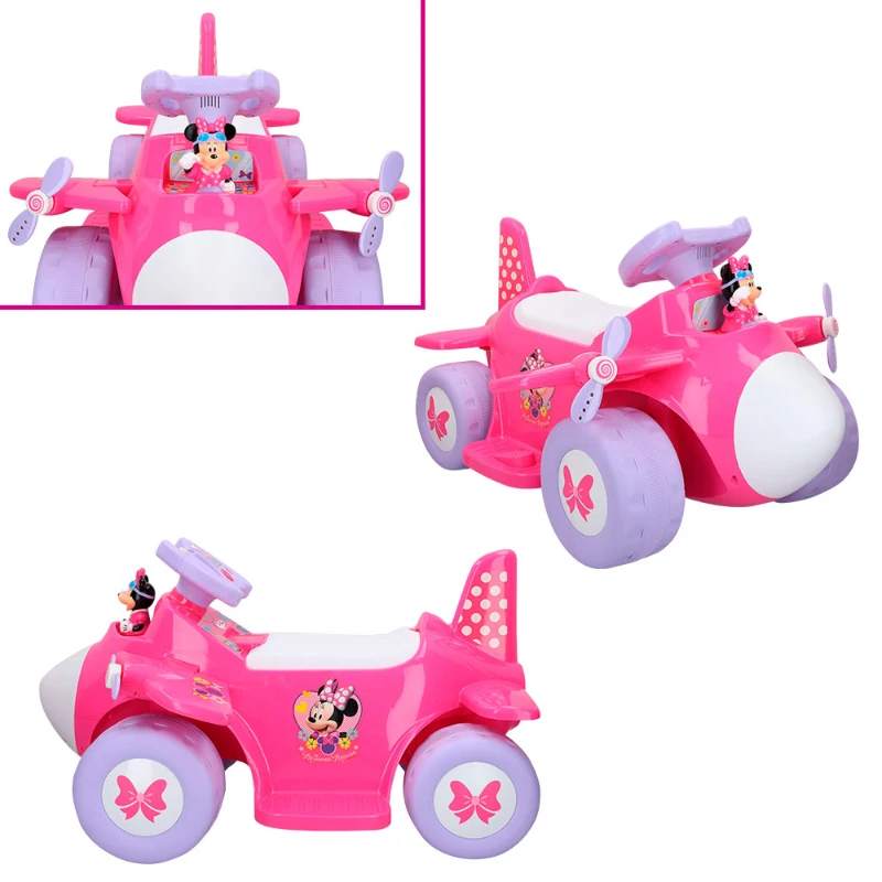 Correpasillos Avión Minnie Interactivo Batería 6V, 69x44,5x41,5 Cm, Rosa