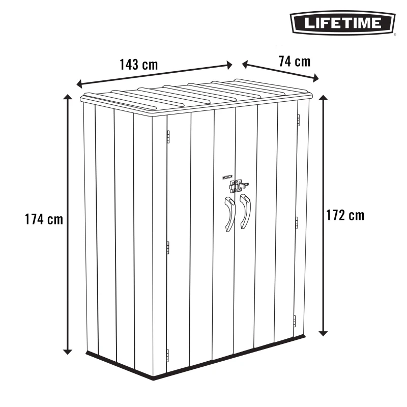 Armario Exterior Vertical 1.500 L Rough Cut™ 143x74x174 Cm, Marrón