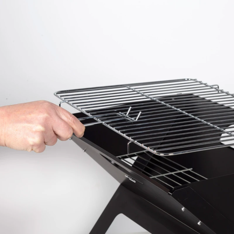 Barbacoa Portátil Plegable de Sobremesa Aktive, 45x29x30 Cm, Negro