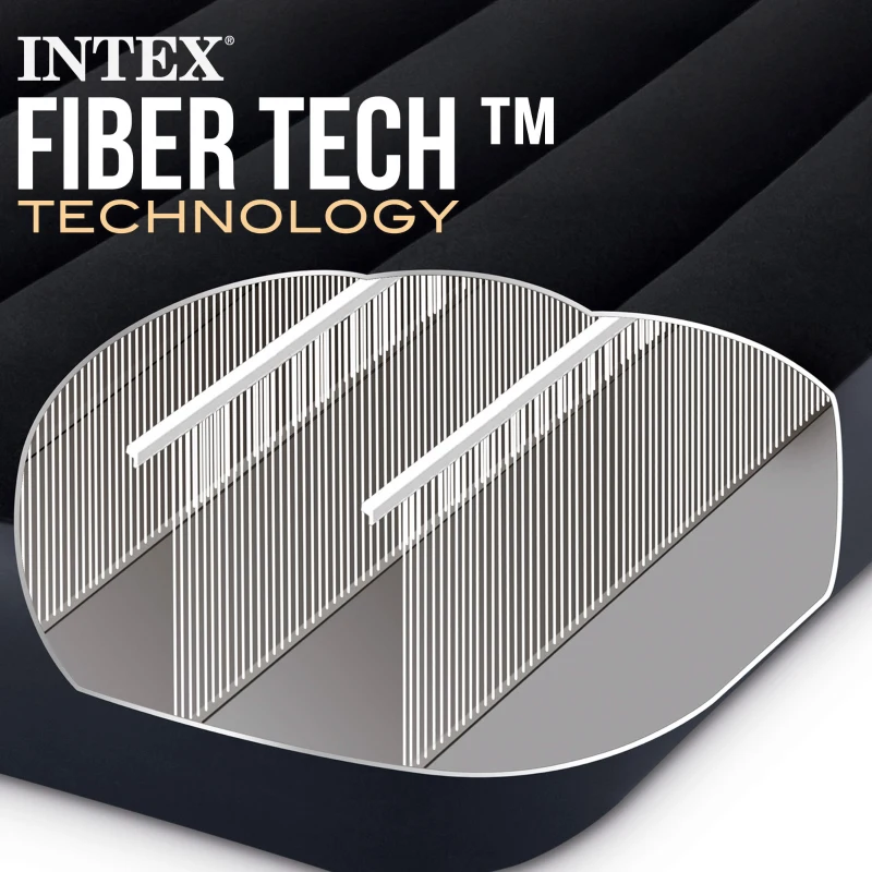 Colchón Hinchable Doble Intex Pillow Rest con Bomba Eléctrica, 152x203x25 Cm, Gris