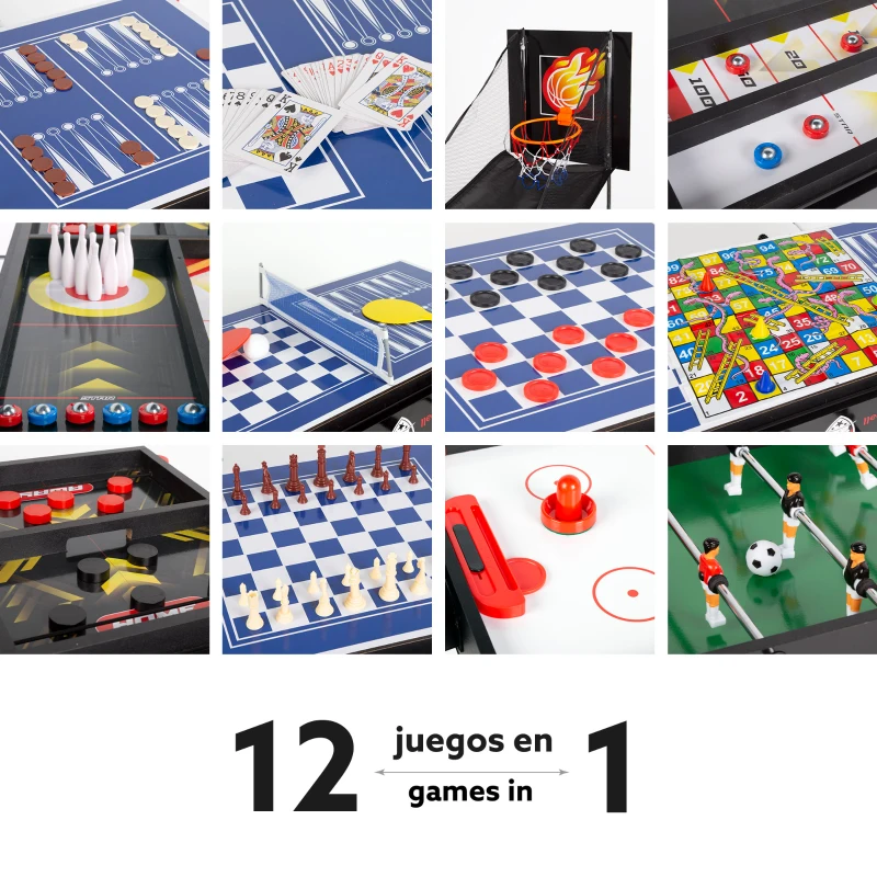 Mesa Multijuegos 12 en 1 CB Games, 90x43x68 Cm, Multicolor