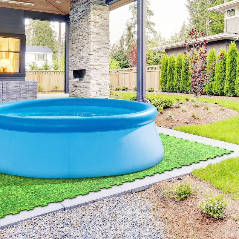 Suelo Protector Puzle Aktive 8 Piezas, 50x50x0,4 Cm, Verde