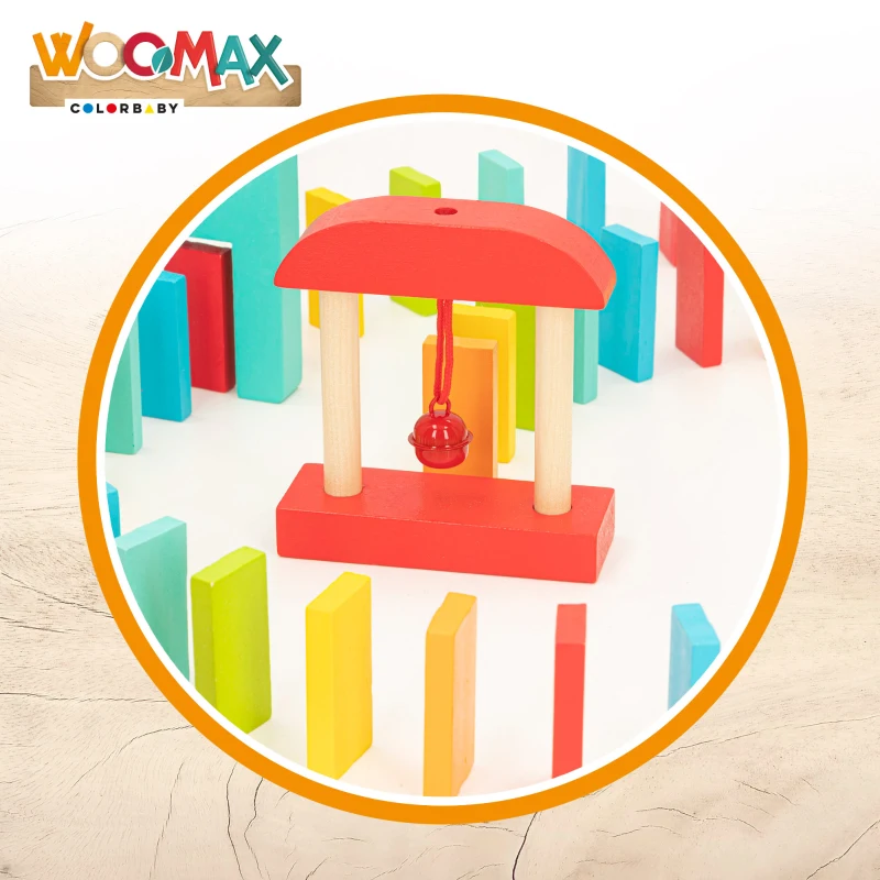 Juego Dominó de Madera Woomax 100 Piezas, 23x5x22,5 Cm, Multicolor