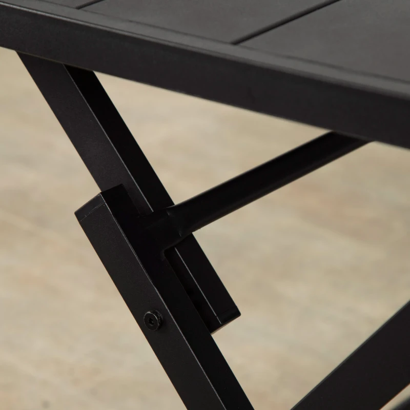 Mesa Plegable de Jardín de Acero Resistente 120x75x70 Cm, Negro