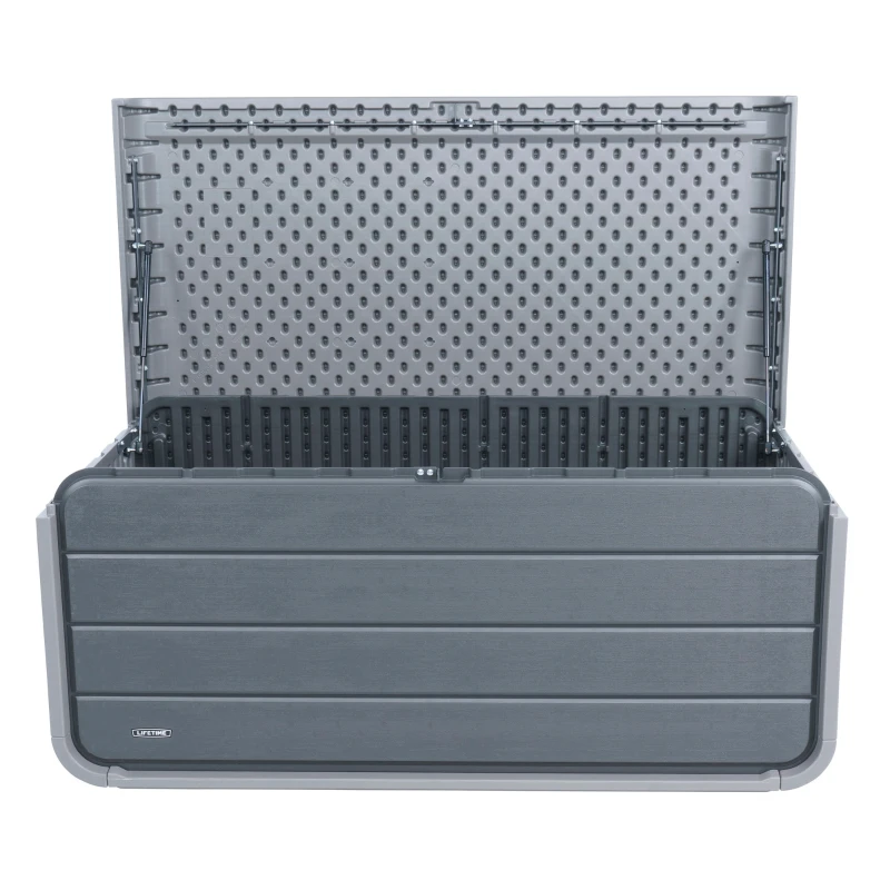 Baúl Exterior Ultrarresistente con Tapa Abatible, 147x72x64 Cm, Gris