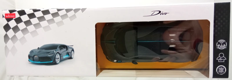 Coche Radiocontrol Bugatti Divo Escala 1:24, 19x9x5,5 Cm, Gris