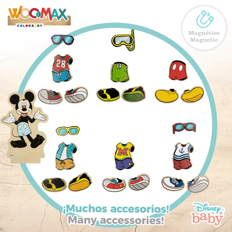Juego Magnético de Madera Woomax Disney, 34x3x28 Cm, Multicolor