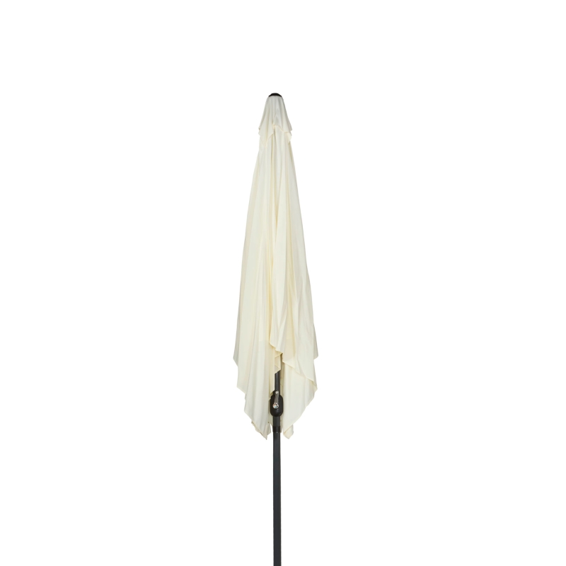 Parasol Cuadrado con Manivela y Mástil de Aluminio, 300x300x275 Cm, Crema