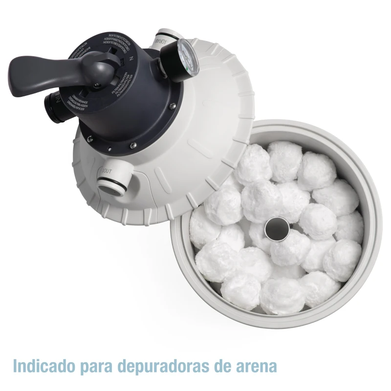 Bolas Filtrantes para Depuradora de Arena, 500 G (Equiv. 18 Kg Arena), 27x4x33 Cm, Blanco