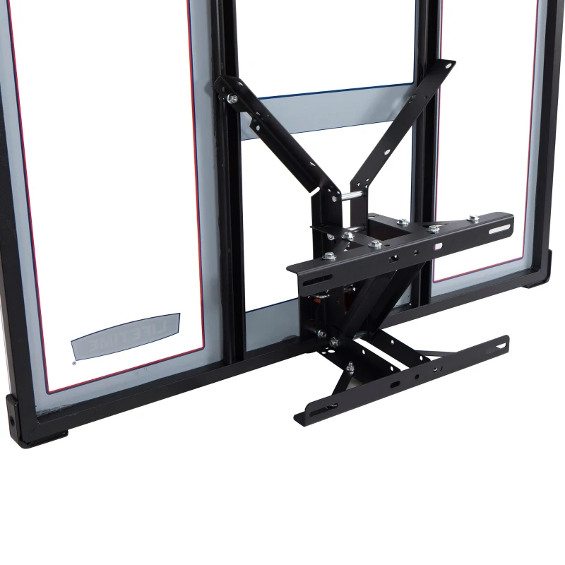 Tablero de Baloncesto Policarbonato Ultrarresistente con Aro 46 Cm, 121x5x75,5 Cm, Azul y Rojo