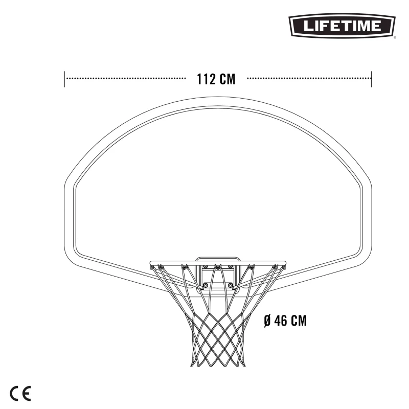 Tablero de Baloncesto Ultrarresistente 112x72 Cm, Negro