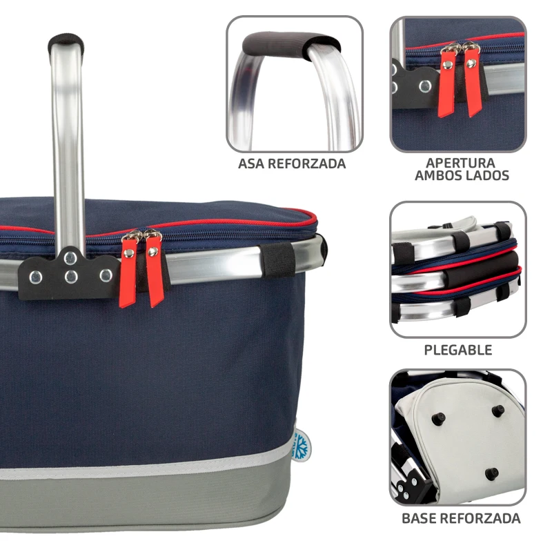 Bolsa Térmica Plegable Aktive 30 L, 40x24x23 Cm, Azul Oscuro