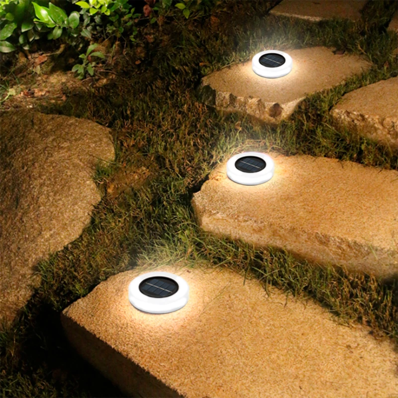 Pack 4 Focos Solares LED Baliza Removible, 10,5x10,5x11 Cm, Negro y Blanco
