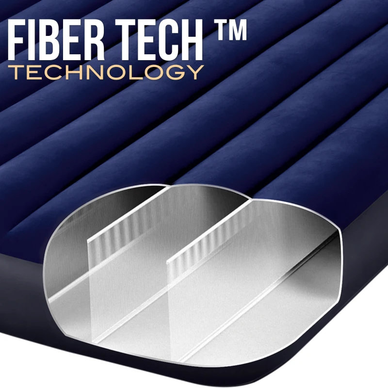 Colchón Hinchable Intex King Size Dura-Beam Fiber-Tech, 183x203x25 Cm, Beige