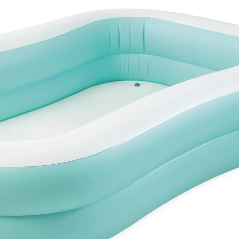 Piscina Hinchable Familiar Rectangular de 2 Aros, 229x152x48 Cm, Azul