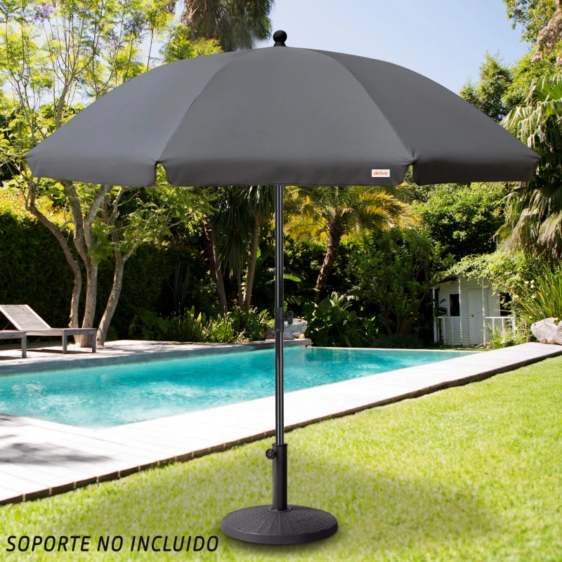 Sombrilla de Jardín Aktive Garden Protección UV30, 240x240x230 Cm, Gris