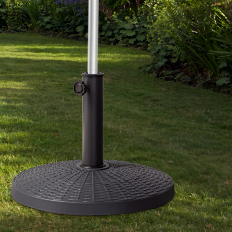 Soporte para Sombrilla Poliresina con Rosca Ajustable para Tubo 38/48 Mm, 44,5x44,5x33,5 Cm, Negro