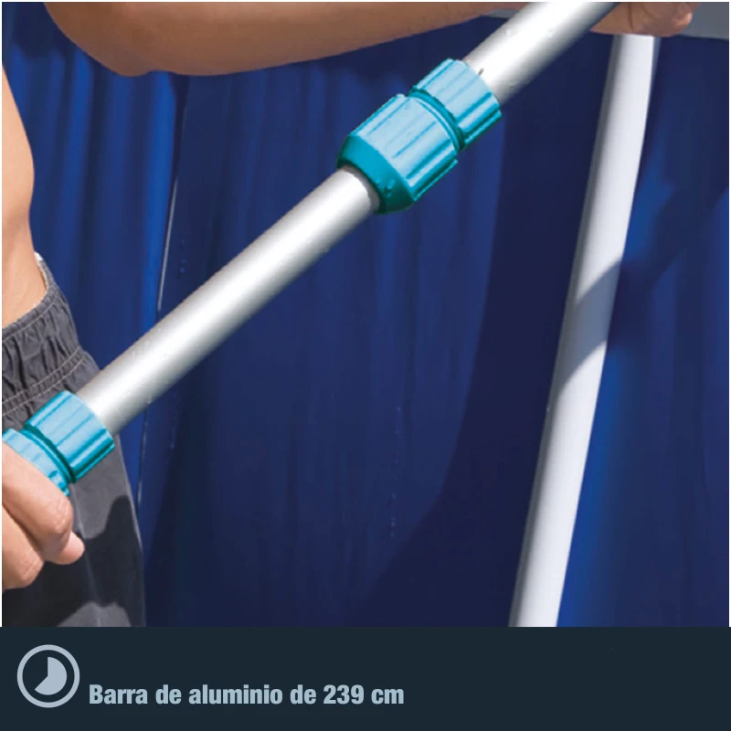 Kit de Mantenimiento INTEX con Mango Telescópico de Aluminio, 239 Cm, Azul