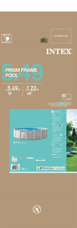 Piscina Desmontable Redonda Prisma Frame Intex con Depuradora y Accesorios, 549x549x122 Cm, Azul/Gris