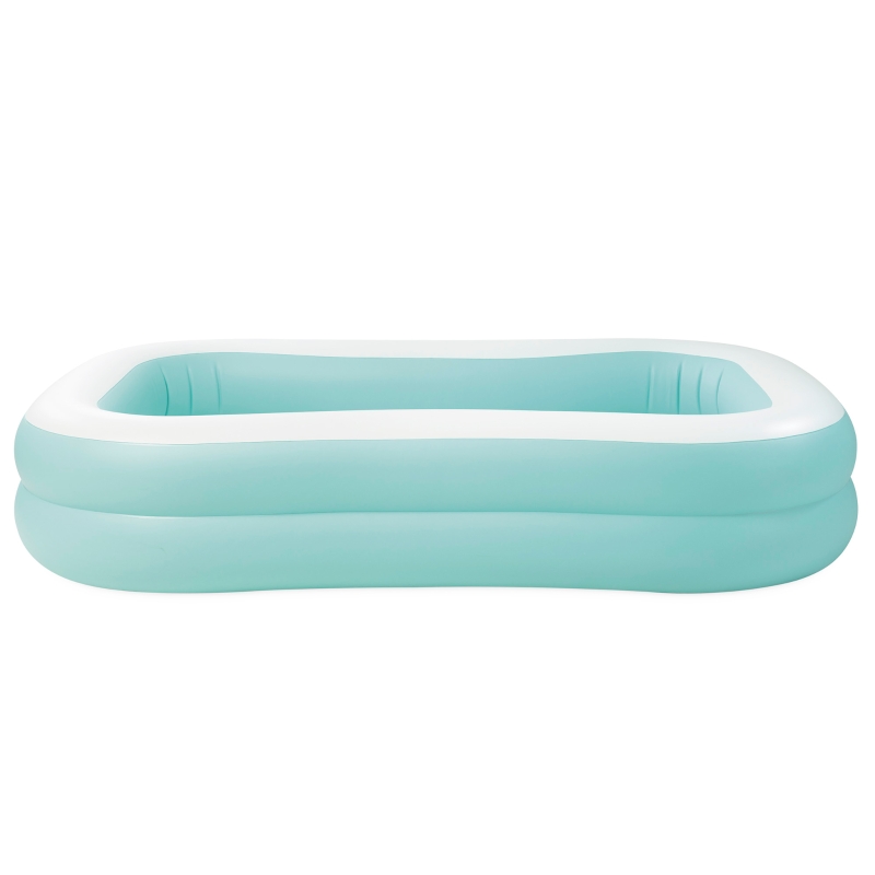 Piscina Hinchable Familiar Rectangular de 2 Aros, 229x152x48 Cm, Azul