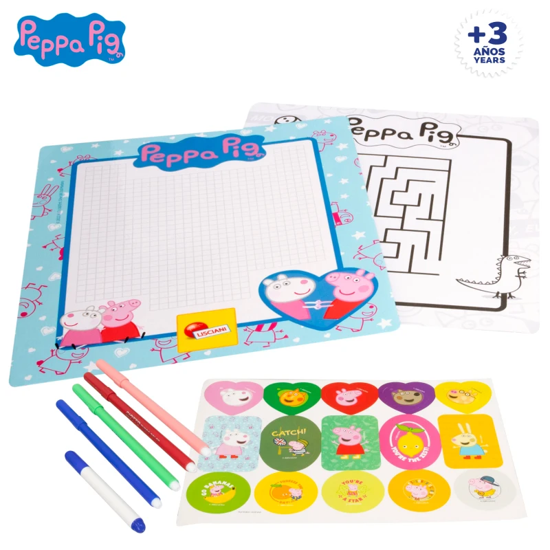 Mochila Infantil Peppa Pig Set Creativo con Pizarras y Figuras, 25x11x31 Cm, Azul
