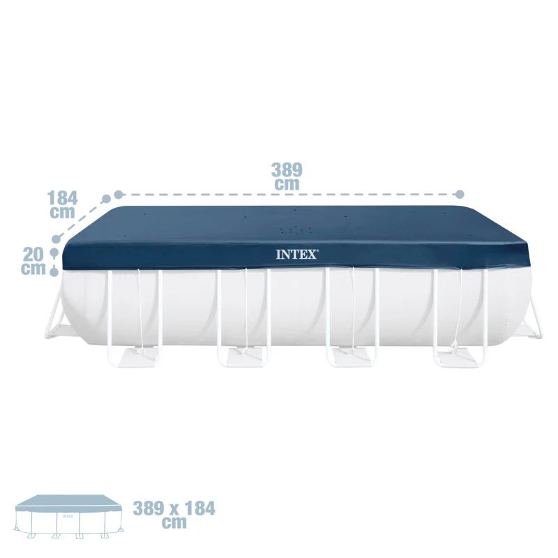 Cobertor INTEX Rectangular Compatible Prism Frame Vinilo Resistente, 389x184x20 Cm, Azul