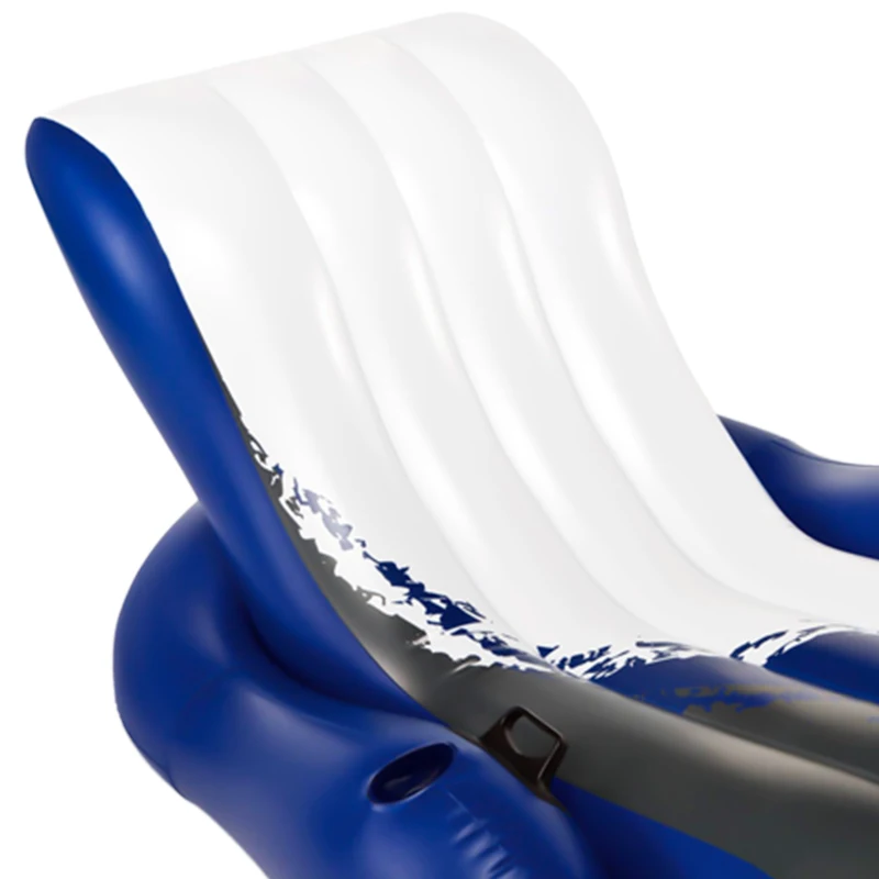 Sillón Colchoneta Hinchable Intex Ergonómico 2 Cámaras, 180x135 Cm, Blanco/Azul/Negro