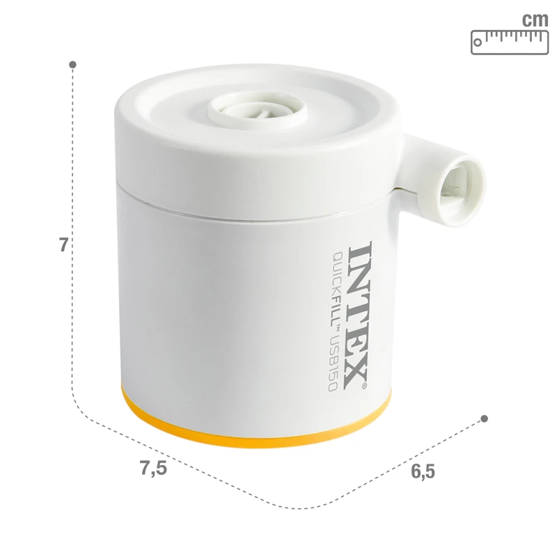 Mini Bomba de Aire Eléctrica QuickFill 150, 7,5x6,5x7 Cm, Blanco