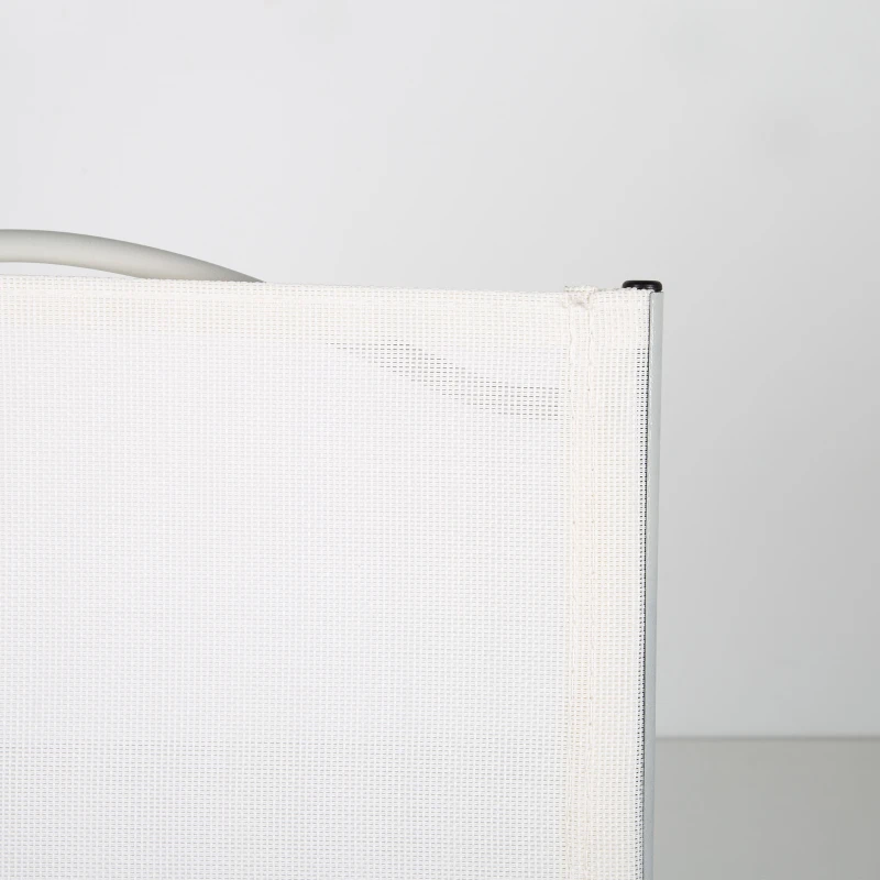 Silla Plegable Jardín Textileno Reforzado, 46x55x81 Cm, Blanco