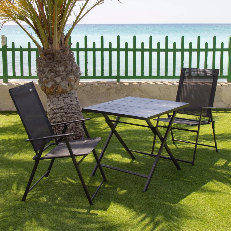 Pack de 4 Sillas Plegables Slim, 47x64x95 Cm, Negro
