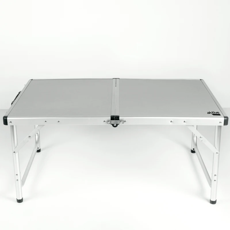 Mesa Plegable Camping Aktive Ajustable 90x60x40/70 Cm, Gris