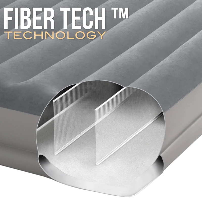Colchón Hinchable Doble Dura-Beam® Prestige Mid-Rise con Bomba USB Incorporada, 152x203x30 Cm, Gris