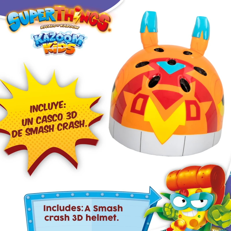 Casco Infantil para Patinete 3D Smash Crash SuperThings, 20,5x24,5x20 Cm, Multicolor