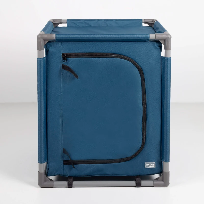 Armario Plegable Camping Aktive con Estructura de Acero, 56x46x66 Cm, Azul