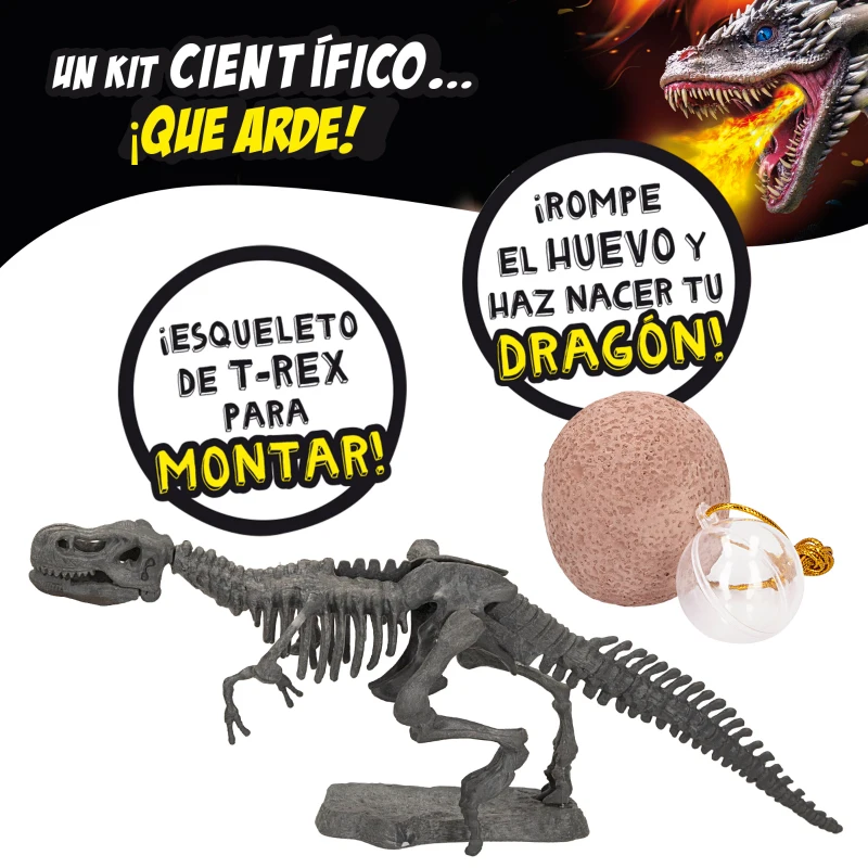 Juego Científico Lisciani Dragones y Dinosaurios Kit Slime y Maquetas, 39x6,5x29 Cm, Multicolor