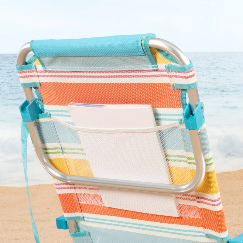 Silla Plegable Playa Aluminio Ligero 5 Posiciones, 48x48x75 Cm, Multicolor