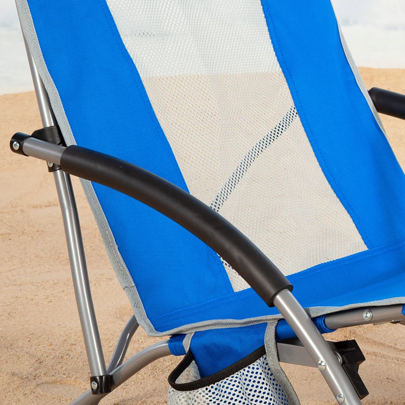 Silla Plegable de Playa Aktive Compacta Carga 110 Kg, 50x51x67 Cm, Azul